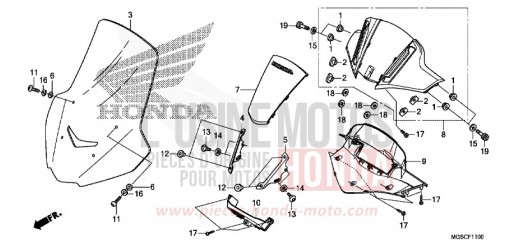 PARABREZZA CONTACHILOMETRI/DEFLETTORE NC700DC di 2012